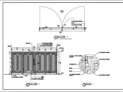 铁艺门详图 施工图 通用节点