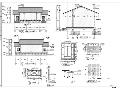 乡村舞台建筑 施工图