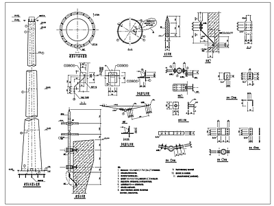 钢烟囱避雷针节点 施工图