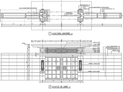 新中式别墅庭院入户大门 施工图 局部景观