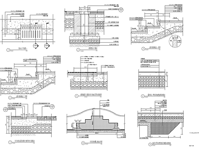 园建铺装剖面节点做法详图 施工图