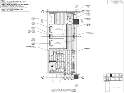 现代酒店双人间客房装修 施工图 客房