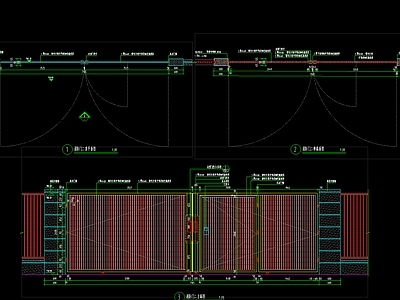 消防铁艺大门详图节点 施工图 通用节点
