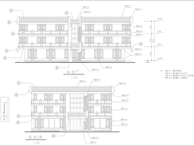 仿古营业厅建筑 施工图