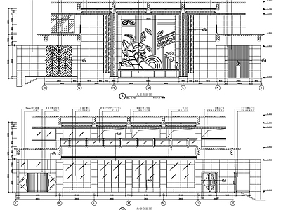 酒店大堂立面装修详图 施工图