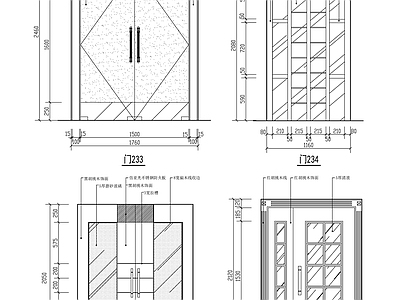 装饰门节点 施工图 通用节点