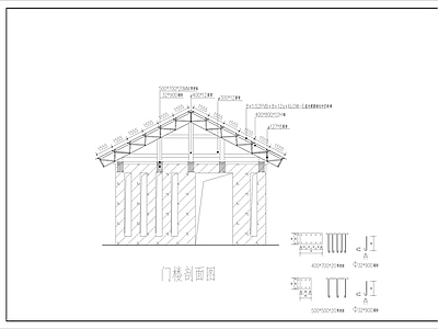 门楼建筑 施工图