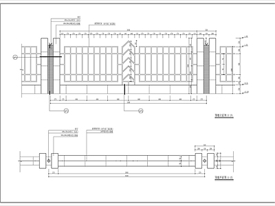 铁艺围墙大样 施工图