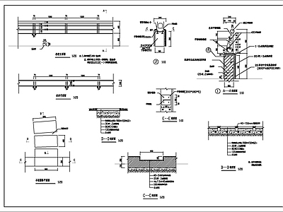 景区护栏大样 施工图