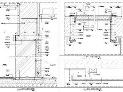 不锈钢门套平板门详图 施工图 通用节点
