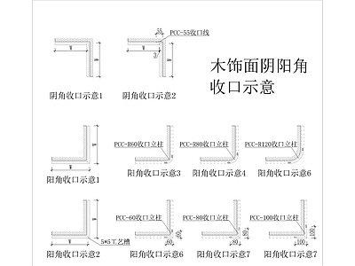 木饰面标准大样 施工图