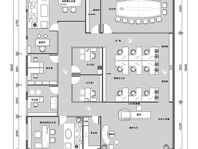 320㎡办公室平面布置图