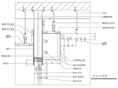 墙面角钢节点大样 施工图