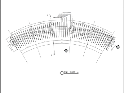 弧形木花架详图 施工图