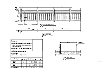 仿木纹栏杆 施工图