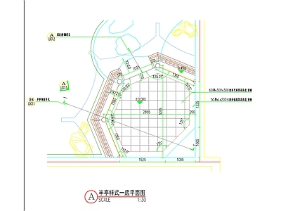 仿古八角半亭 施工图