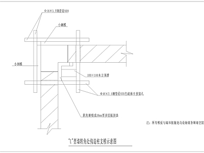 L型墙转角处构造柱支模 施工图