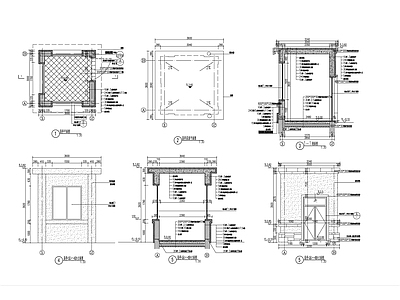现代岗亭建筑 施工图