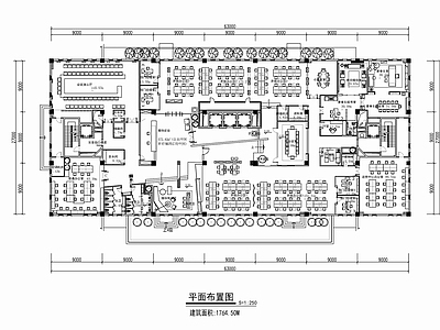 1800㎡办公室室内 施工图