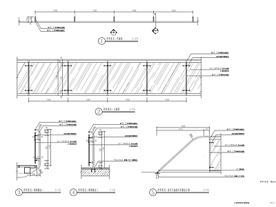 现代简约玻璃铁艺栏杆 施工图