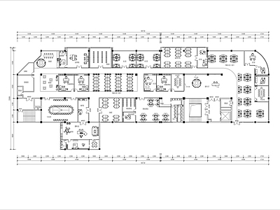 2000㎡办公室平面系统 施工图