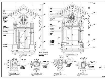 小区入口岗亭建筑 施工图