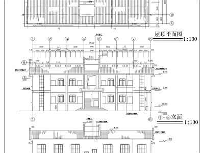 徽派办公楼建筑 施工图