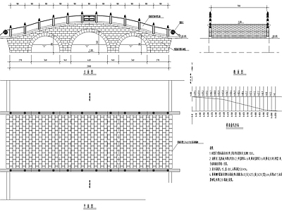 中式特色拱桥详图 施工图