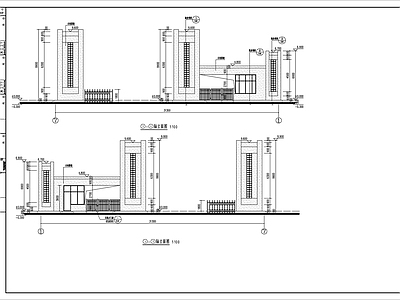 某园区门卫值班室及大门 施工图