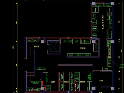 现代工装厨房室内 施工图