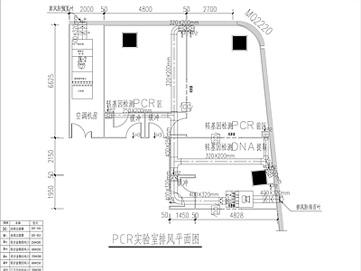 PCR净化实验室装修电气暖通系统 施工图