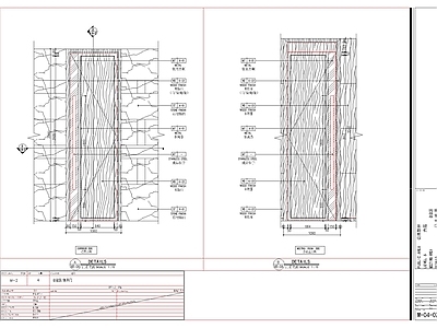 单开实木门大样 施工图 通用节点