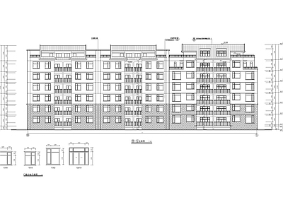 六层坡屋顶住宅楼建筑 施工图