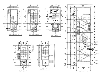 楼梯电梯卫生间大样详图 施工图 建筑通用节点