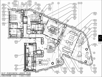 800㎡复式别墅豪宅室内 施工图