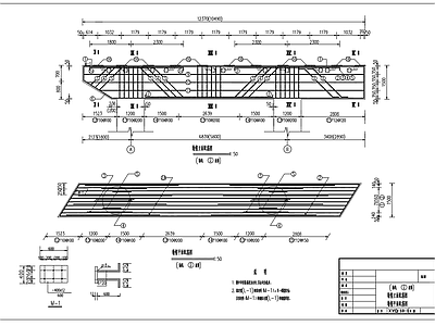 钢索斜拉平板桥平面剖面配筋 施工图
