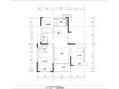 现代轻奢平层样板房室内 施工图