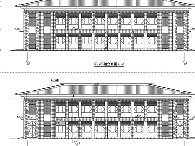 中式康体中心建筑  施工图