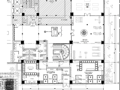 400㎡康体健身房室内 施工图