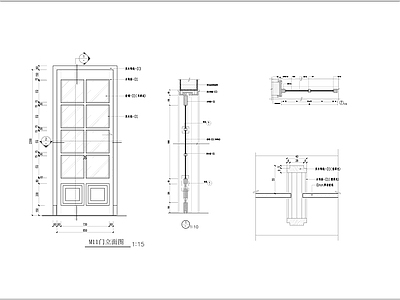 四款家居法式门详图 施工图 通用节点