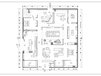 现代橱柜家具展厅室内平面布置图