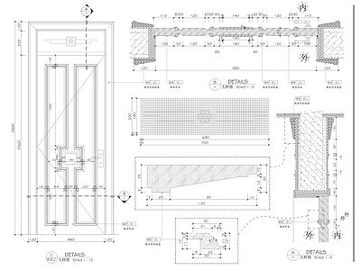 简欧造型门节点 施工图 通用节点