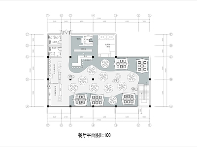 400㎡露营风餐厅酒吧平面布置图