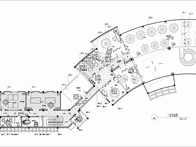 1500㎡健身娱乐餐饮休闲会所室内 施工图