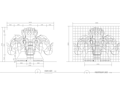 四面象雕塑 施工图