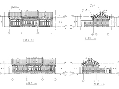 北方明清风格仿古民宿建筑 施工图