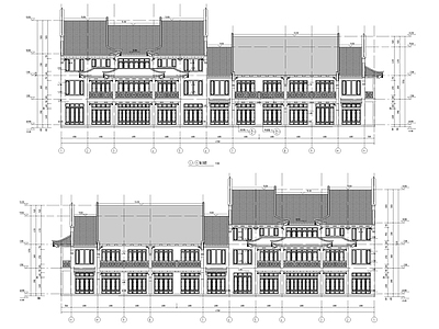 北方明清仿古街区商铺客栈建筑 施工图