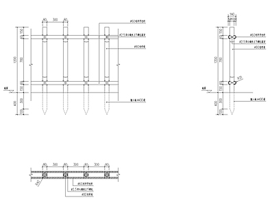 竹护栏节点 施工图