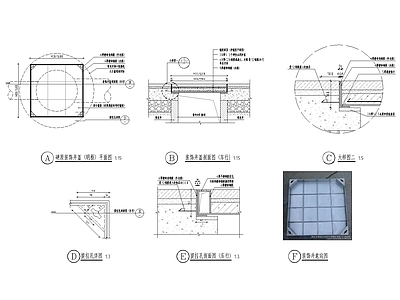 硬质装饰井盖详图 施工图