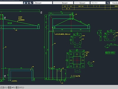 公车站台结构 施工图 建筑通用节点